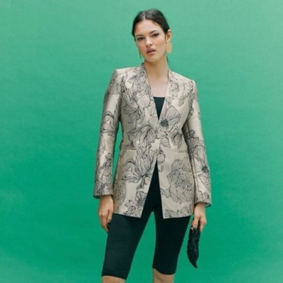 H&M Jackets & Blazers - H&M Jacquard Print Blazer Jacket Blogger Fave